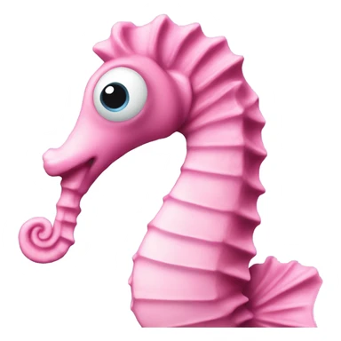 Pink seahorse with black dots as eyes and very small light blue details sticker