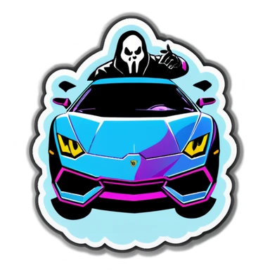 Ghostface in a Lamborghini  sticker