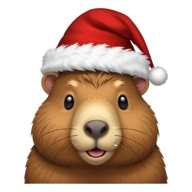 Capibara con un gorro de Navidad sticker