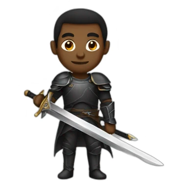 Black swordsman sticker