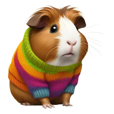 Abyssinian guinea pig wearing a sweater sticker