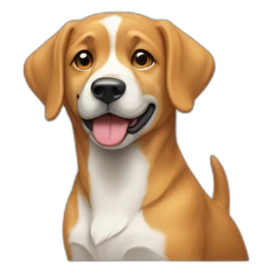 Un chien qui tient un chien sticker