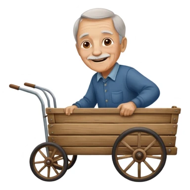 My grandfather is pulling a cart sticker