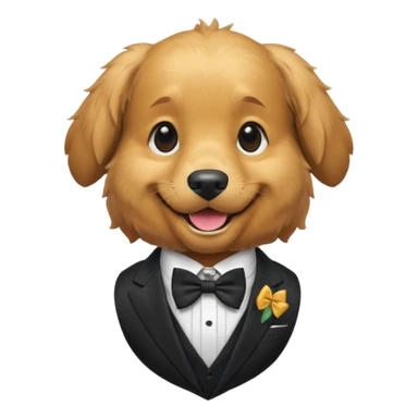 dog with bow in suit. sticker