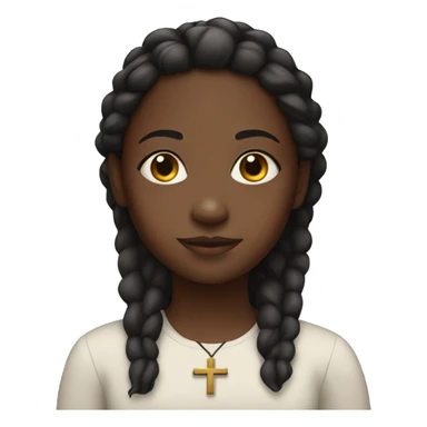 Black girl with cross of Jesus  sticker