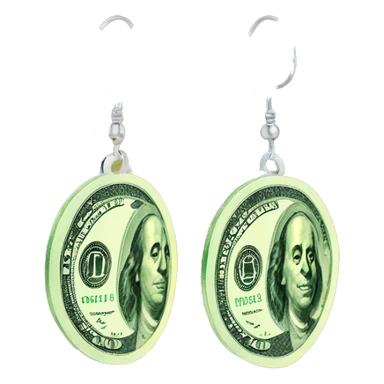 $ dollar  shaped earings sticker