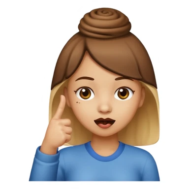 Un fille a la tête de caca et avec un doigt d'honneur  sticker