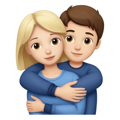 Fille qui fait un câlin à un garçon  sticker