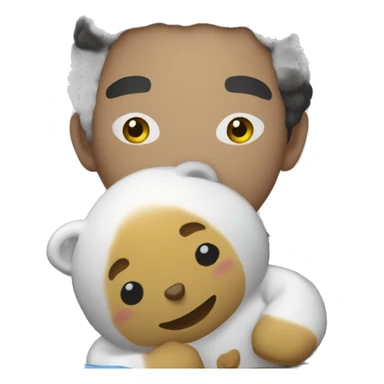 man winning stuffed animal from gacha machine sticker