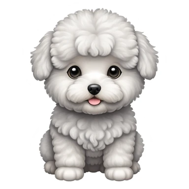 Gray Bichon Frise puppy sticker