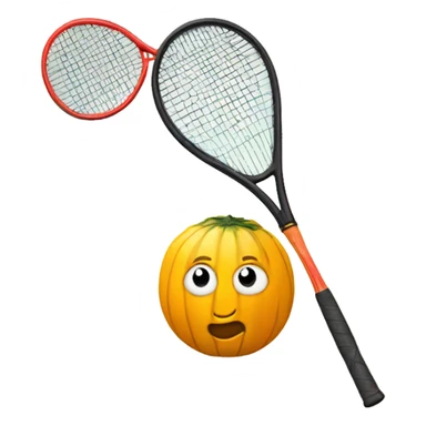 squash ball with squash racket sticker