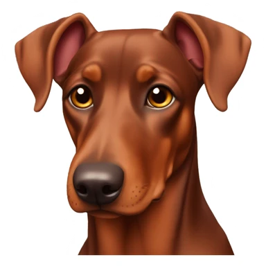 Red Doberman pinscher floppy ears sticker