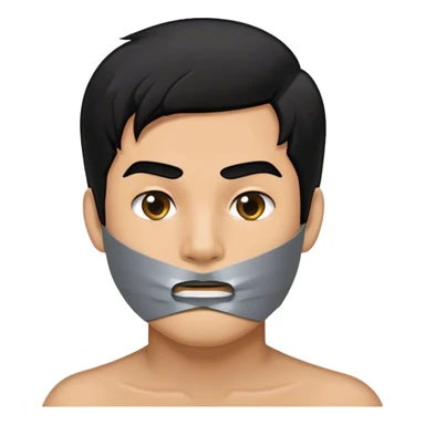 homem com fita adesiva na boca sem poder falar sticker