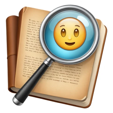 Magnifying glass with a book sticker