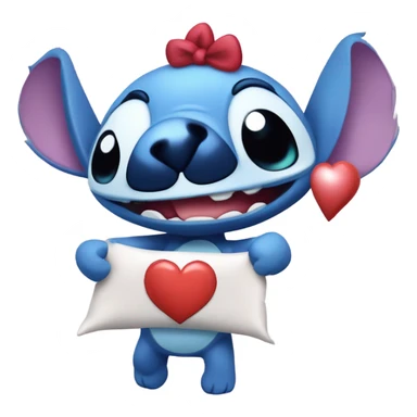 Stich con un corazón diciendo hola bombón sticker