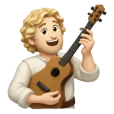caucasian bard singing with magic sticker