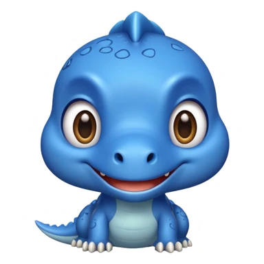 cute blue dinosaur with big eyes sticker