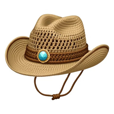 crocheted cowboy hat sticker
