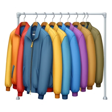 several jackets on a clothing rack sticker