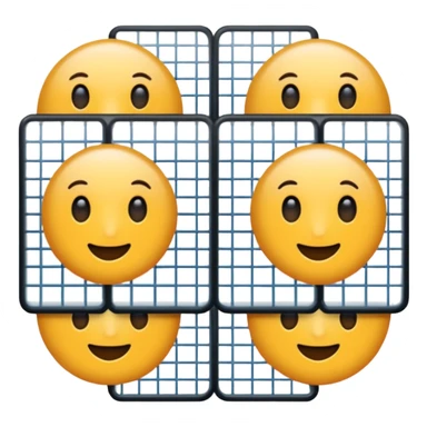 overlapping images, one realistic and one digital grid sticker