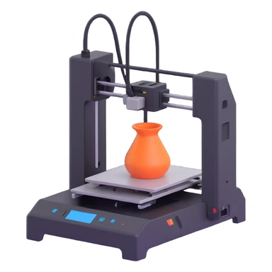 3d printer, microsoft fluent style, simple, no text sticker