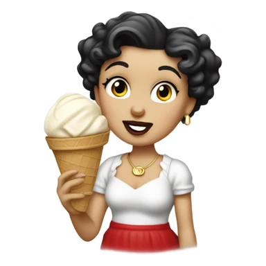 Betty boop holding ice cream sticker