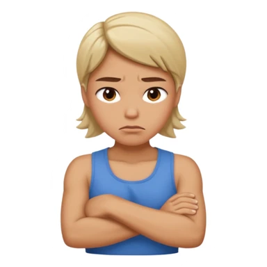 Pouting emoji arms crossed sticker