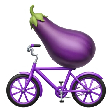 Eggplant riding bike sticker