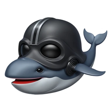 Une baleine avec le masque de dark vador sticker