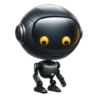 cute space black robot sticker