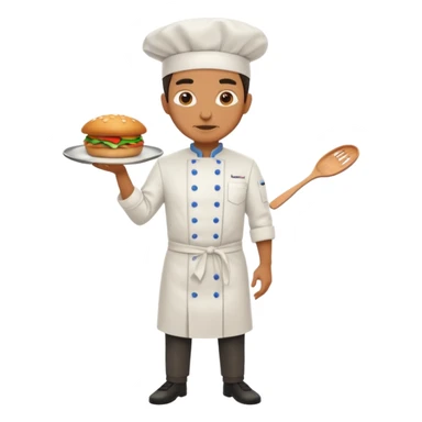 High resolution of   realistic full body chef distorted , no extra hybrid sticker
