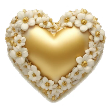 Golden heart with a floral pattern on it  sticker