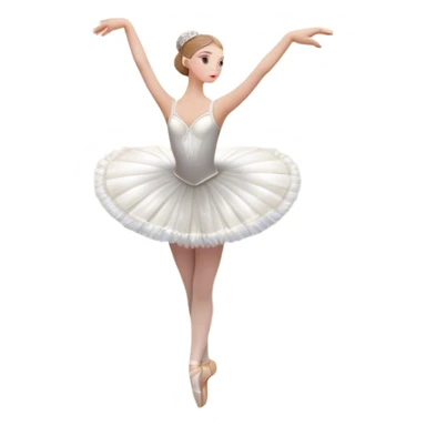 Icon for Ballet: The icon should evoke the grandeur of the Bolshoi Theater stage. a scene from Swan Lake, with a ballerina in a white tutu performing an elegant pose, surrounded by dramatic stage lighting and swan motifs. Transparent background. sticker
