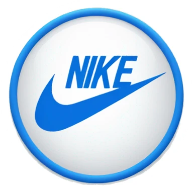 Blue circle with white Nike logo sticker