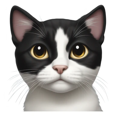 Tuxedo cat with round black blotch  under whiskers sticker