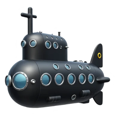 can you generate an emoji of a black submarine with two portholes? sticker