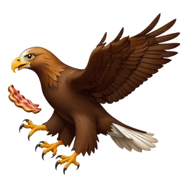 A flying eagle stealing eating bacon  sticker