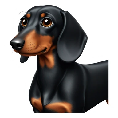 solid black daschund sticker