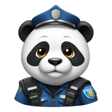 panda wearing police suit sticker