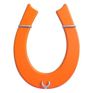 horseshoe, 3D, Hermès orange, matte finish, minimalist, no text sticker