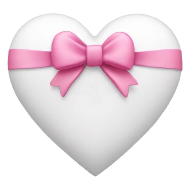White heart with pink bow around it  sticker