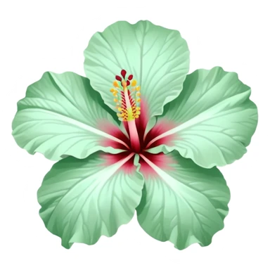 Hibiscus flower light mint green white sticker