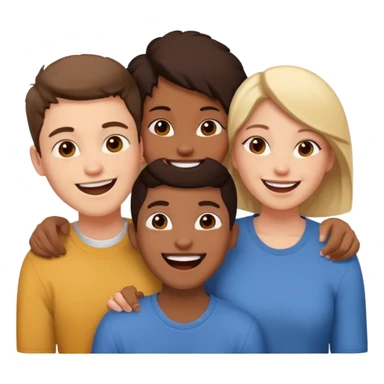 Three friends talking and looking each other, please keep 4th wall. sticker