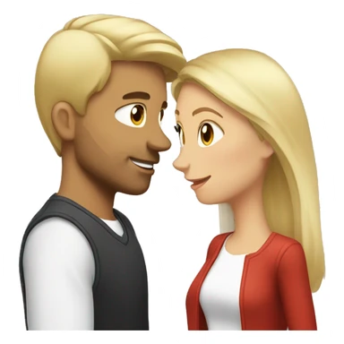 Blond man and brunette woman in love sticker