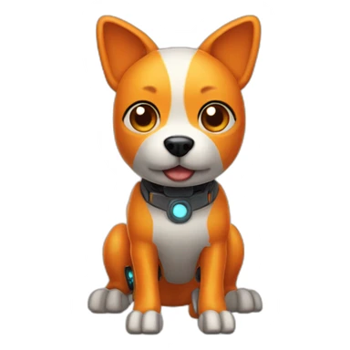 robotic animatronic tiny orange dog sticker