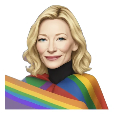 Cate blanchett pull lgbt flag sticker