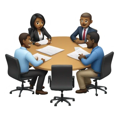 men and women work meeting at a table sticker