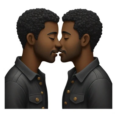 two gay men kissing (black men) sticker