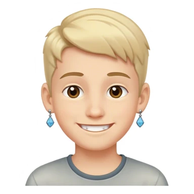 smiling boy with earrings indoors sticker
