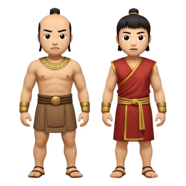 create an emoji set of a cartoonish full body chinese man from 2000 BC doing 16 verbs or emotions sticker